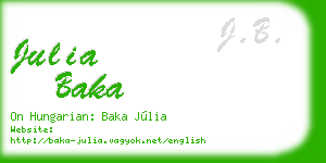 julia baka business card
